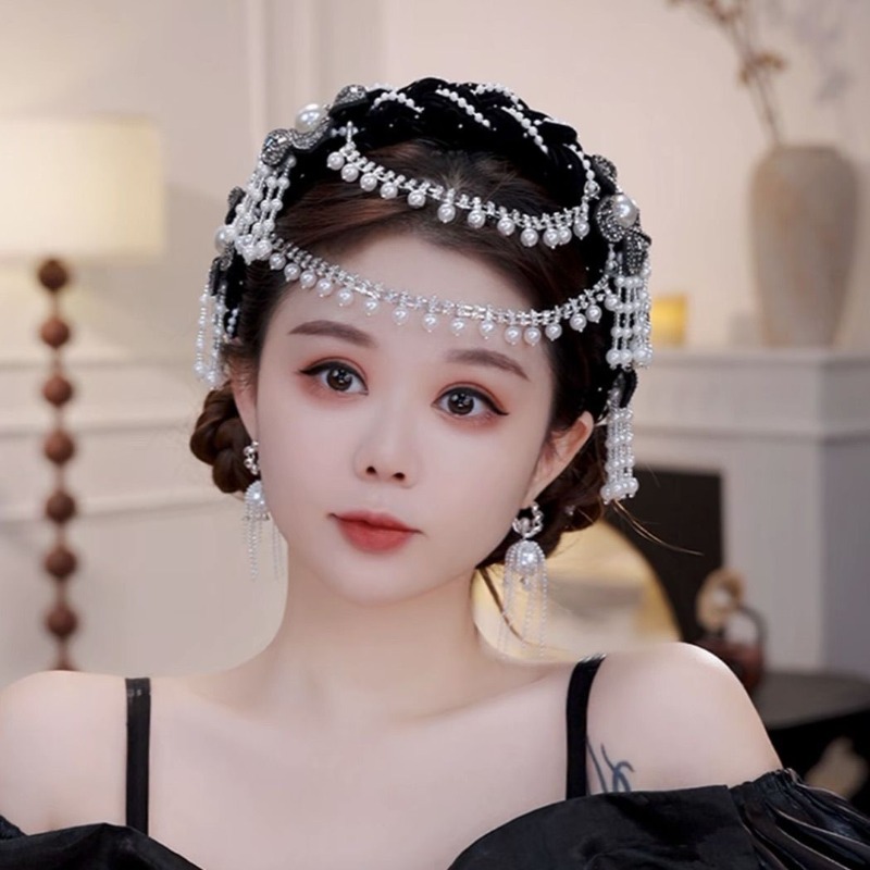 エスニックフローラルベルベットヘッドバンド、取り外し可能なパ - Good Floral & Wedding Decor Supply のレビューと価格